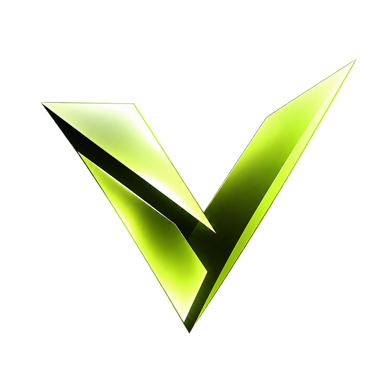Vervia lime green V emblem